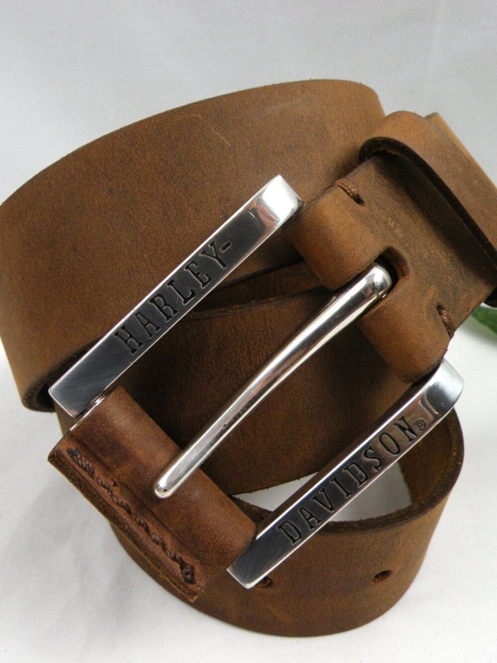 2015 Harley-Davidson Heavy Hitter brown leather belt 44 USA